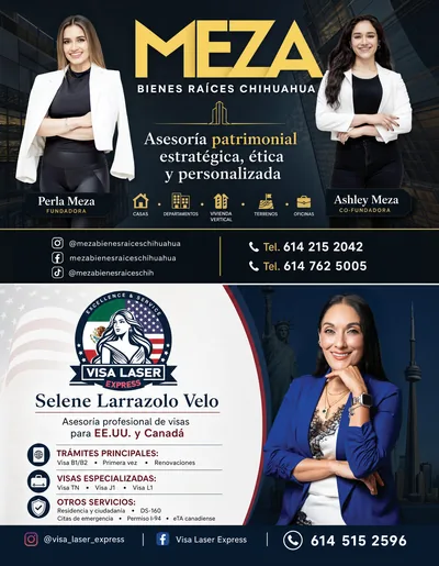 Página con dos medias páginas publicadas en Social Magazine